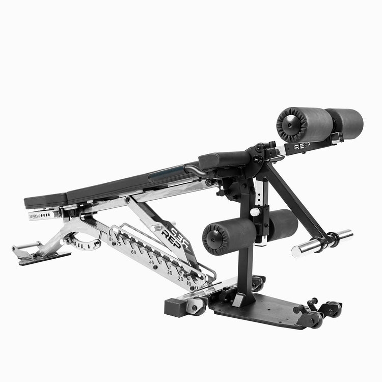 REP Fitness Leg Extension and Leg Curl Bench Attachment on a BlackWing™ Adjustable Bench